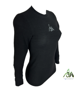 MAGLIA MERINOS 3A WOMAN manica lunga nera