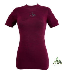 MAGLIA MERINOS 3A WOMAN manica corta lampone